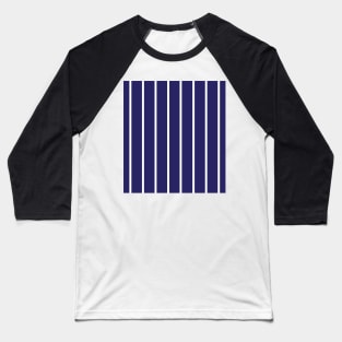 Narrow navy blue and white stripes 2 Baseball T-Shirt